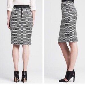 Banana Republic Black White Woven Star Jacquard Pencil Skirt with Matching Tank
